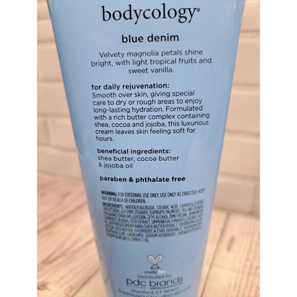 (2X) Bodycology Blue Denim Body Cream 8 Oz With Rich Butter Complex For Hydratio - Picture 3 of 3